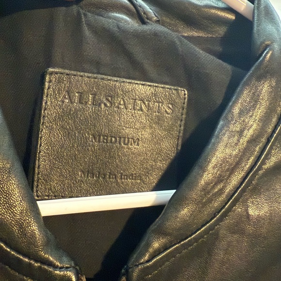 All Saints Sanderson Leather Jacket - Picture 3 of 5